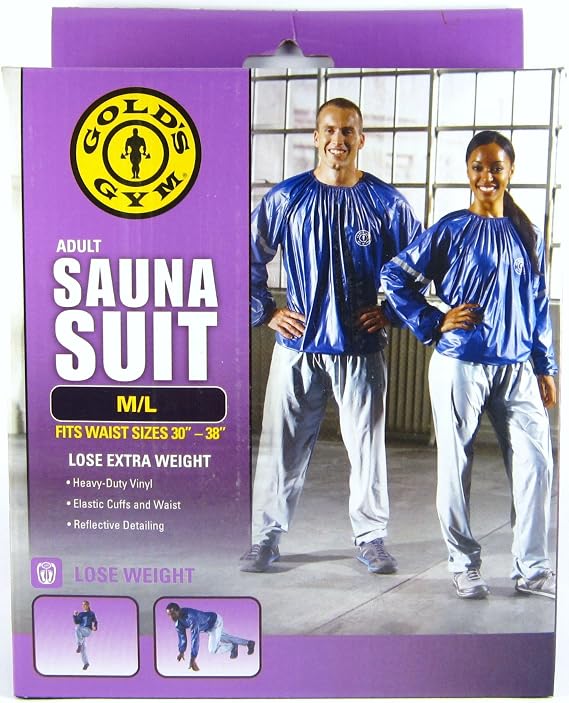 Gold's Gym Adult Sauna Suit M/L Fits Waist Sizes 30" - 38"