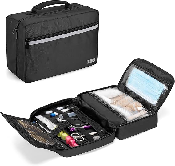 Trunab First Aid Trauma Bag with 2 Inner Flaps, Medical Supplies Pouch