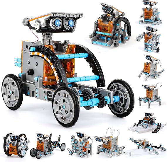 Lucky Doug 12-in-1 Solar Powered Robot Building Kits Toys for Boys Ages 8-13, STEM Kit Gifts for Kids 8 9 10 11 12 13 Years, DIY Educational Science Building Set Gifts for Teenagers (190+ Pieces)