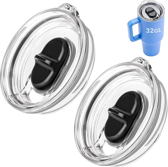 32 oz Replacement Lid for HydroJug Traveler Only, Replacement Tumbler Lid Compatible with HydroJug Traveler 32 oz, Tritan Cover with Slider for Commutes, Home, and Office Use(2 Pack)