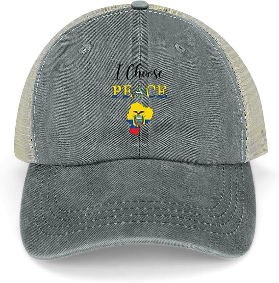 Outdoor Cap Men's Mesh Back Ballcap Ecuador National Flag I Choose Peace Cotton Caps Ecuador Caps Baseball Caps Fishing Hats Mesh Caps Outdoor Sports Caps