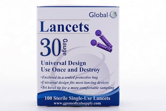 Easy Glide 30 Gauge Lancets - Comfortable and Accurate Blood Glucose Testing - Fits Most Lancing Devices (100ct)