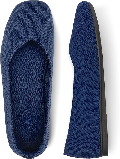 Bacia Women Flat Shoes Wide Toe Box Knit Ballet Flat Comfort Dressy Flat Shoes
