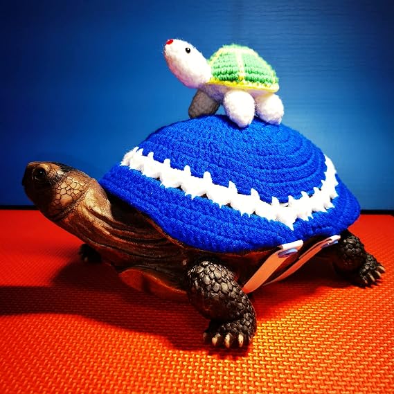 Sweater for Turtle - Small Animal Sweater Warm Winter Knitted Handmade Sweater Apparel Accessory Halloween Party Cosplay Costume Photo Shoot for Pet Tortoise Turtle (XS,Blue Turtle)