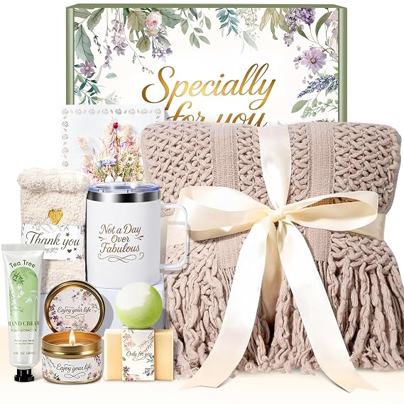 Self Care Gifts for Women Birthday Gifts for Her, Christmas Self Care Gift Basket, Get Well Soon Gift, Thinking of You Care Package Spa Gift for Women, Gift Box for Adults Mom Sister