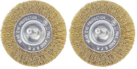 EAB Tool 2160400 2 1/2" Brass Coarse Wire Wheel Wire Brush - Recyclable, (Pack of 2)