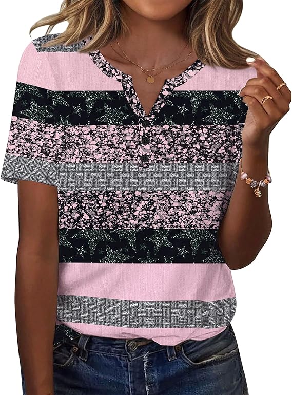 Zeagoo Womens Summer Tops Casual Short Sleeve V Neck Shirts Business Dressy Work Blouses