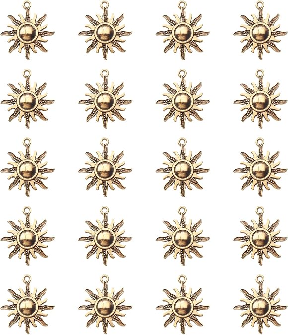 30 Pcs Sun Charms for Women Jewelry Making Bracelets Earring