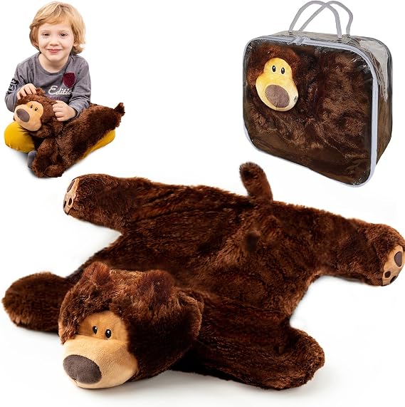 ODOXIA Weighted Lap Pad for Kids 5Lbs | Calming & Comforting | Teddy Bear Animal | Sensory Product | Blanket for Special Needs | Carrying Bag Included