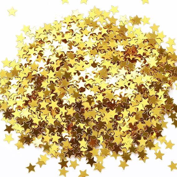 Hestya Star Table Confetti, Gold, 6mm, 60g