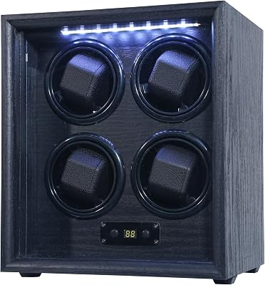Watch Winder for 468 Automatic Watches Watch Rotator for Rolex 15 Rotation Modes Display Box White Light, Watches Winder Case with Adapter Present for Man Quiet Mabuchi Motor