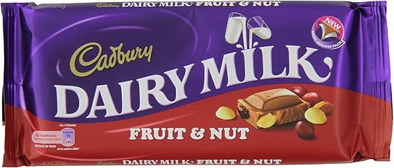 Cadbury Dairy Milk Fruit & Nut Bar 120 g (Pack of 7)