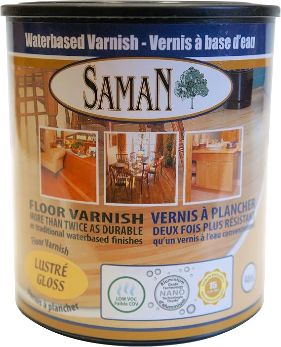 SamaN Interior Water Based Varnish with Aluminum Oxide Crystal Clear Wood Finish (Gloss Finish, 32)