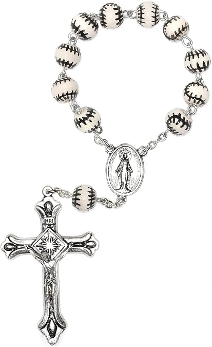 Sports Catholic Prayer One Decade Rosary - CHOOSE Pocket OR Auto (Hangs)