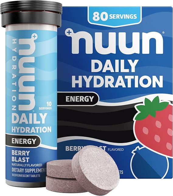 Nuun Energy Electrolyte Tablets, Berry Blast Flavor, 8 Pack (80 Servings)