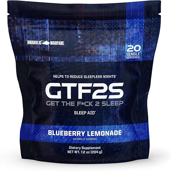 GET THE FCK 2 Sleep Sleep Aid from Anabolic Warfare Nighttime Recovery Drink Mix Deep REM Sleep, Muscle Growth, Restful Recovery 20 Stick Packs