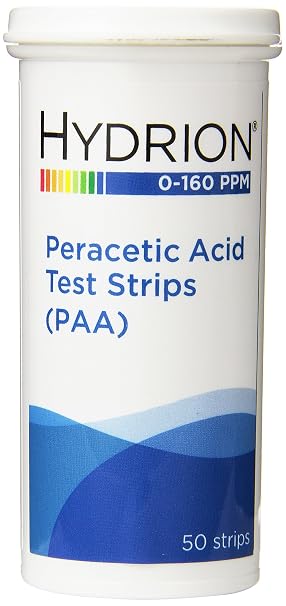 MicroEssential PAA160 Peracetic Acid Test Strips 0-160 PPM