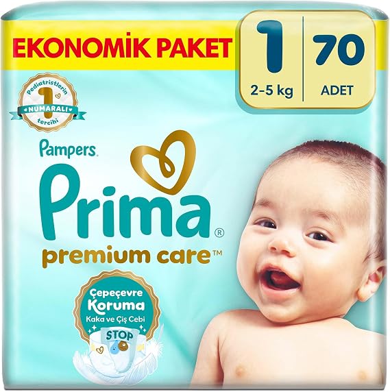 Prima Bebek Bezi Premium Care 1 Numara 70 Adet Yenidoğan Ekonomik Paket