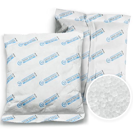 Wisesorb 1 Pack 500 Gram Food Safe Silica Gel Desiccant Packets, Premium White Silica Gel Beads Packs, Dessicant Bags, Silica Gel for Storage