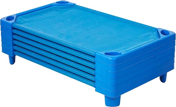 Back2School Express SlumberEdge Stackable Toddler Cot, RTA, 6-Pack, Blue