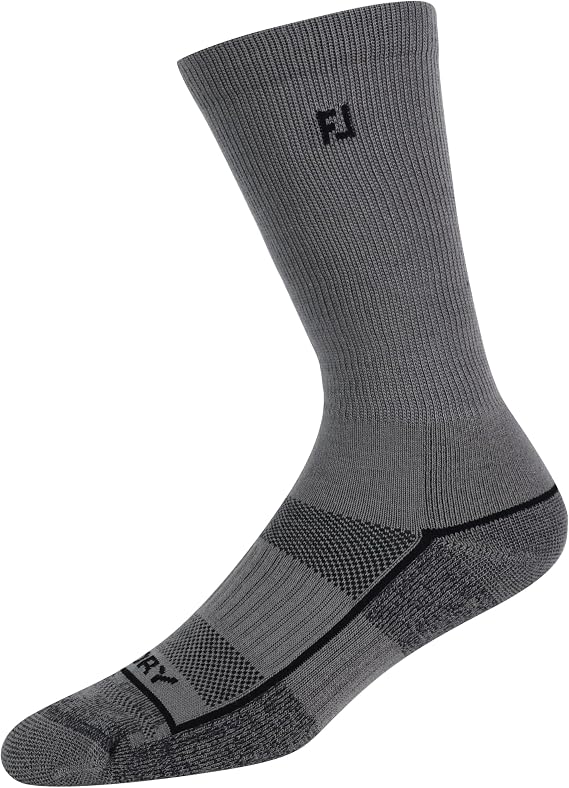 FootJoy Mens ProDry Crew Mid Grey Golf Sock