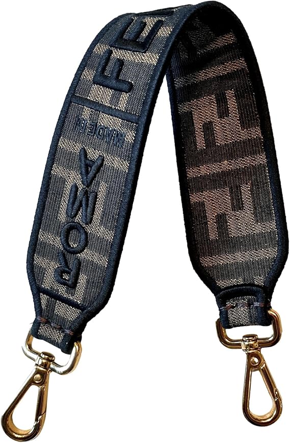 FENDI Roma Amor Embroidered Zucca Canvas Brown Mini Strap
