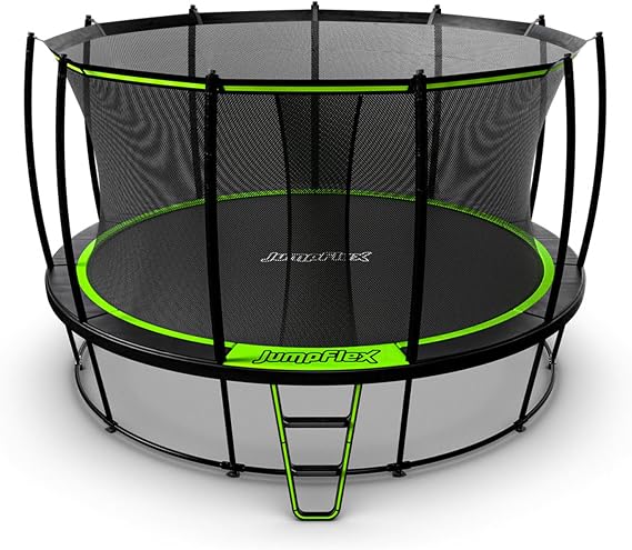 Jumpflex Hero Trampoline, Outdoor 10 FT, 12 FT, 14 FT, 15 FT Round Bouncer with Safety Net, Optional Accessories, Ladder