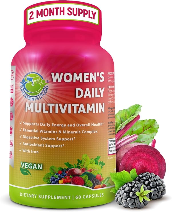 Vegan Methylated Multivitamin for Women - Biotin, Probiotics & Iron