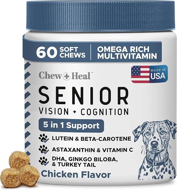 Senior Dog Vision and Cognition Supplement, 60 Eye Care and Memory Chews