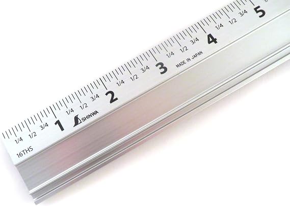Shinwa 24" Extruded Aluminum Cutting Rule Ruler Gauge with Non slip rubber Backing 33295