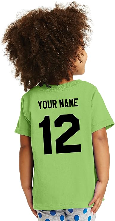 Toddler Jersey-Style Custom T-Shirt | Personalized Name & Number Shirt for Boys & Girls | Design Your Own Gift