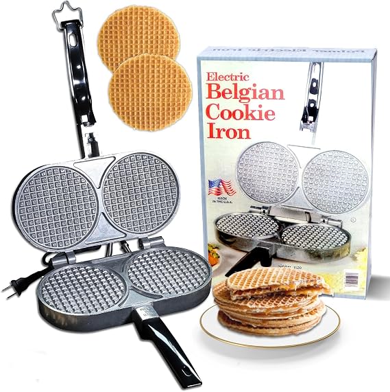 C Palmer Medium Belgian Cookie Iron, Model 1120, Made in the USA