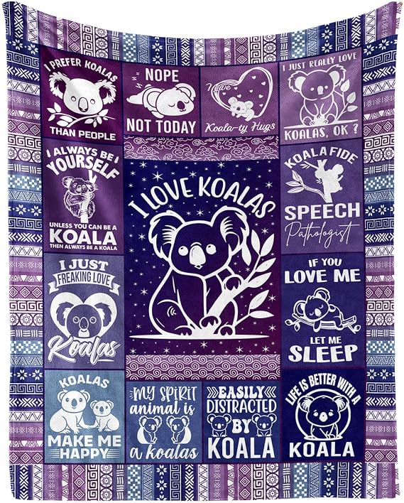 Koala Throw Blanket for Kids Teens Adults Gifts, 50 x 60
