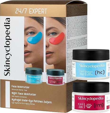 Skincyclopedia Gift Set for Women Anti-Ageing Face Care Set Beauty Gift Set with Retinol Cream and Hyaluronic Cream with Ceramides Plus 4 Eye Pads Gift Set Perfect Birthday Gift Set