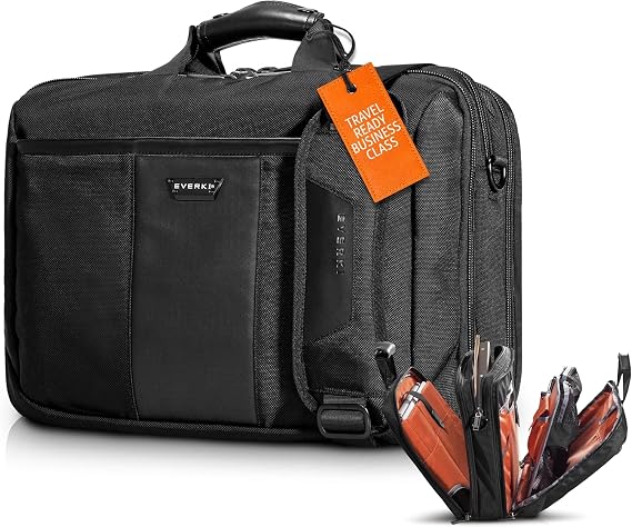 EVERKI Versa Laptop Briefcase Bag for Men & Women, Black - 17.3 Inches