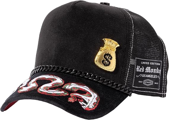 Red Monkey Money Bag Glory Black RM1522 New Limited Edition Trucker Snapback Hat Cap