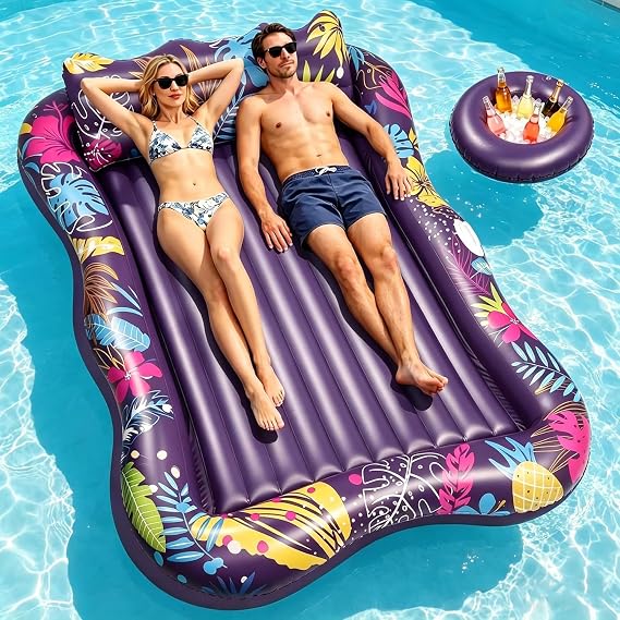 Korlon Tec Extra Large Pool Floats Adult, 81" x 60" Inflatable Tanning Pool