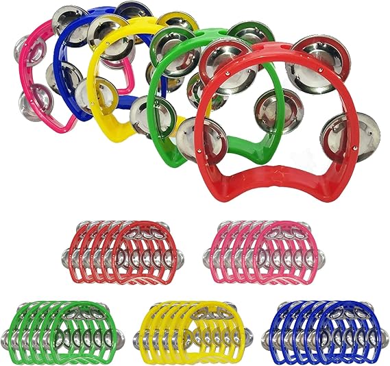 30 Pack Tambourine with 4 Bells Mini Percussion Tambourines