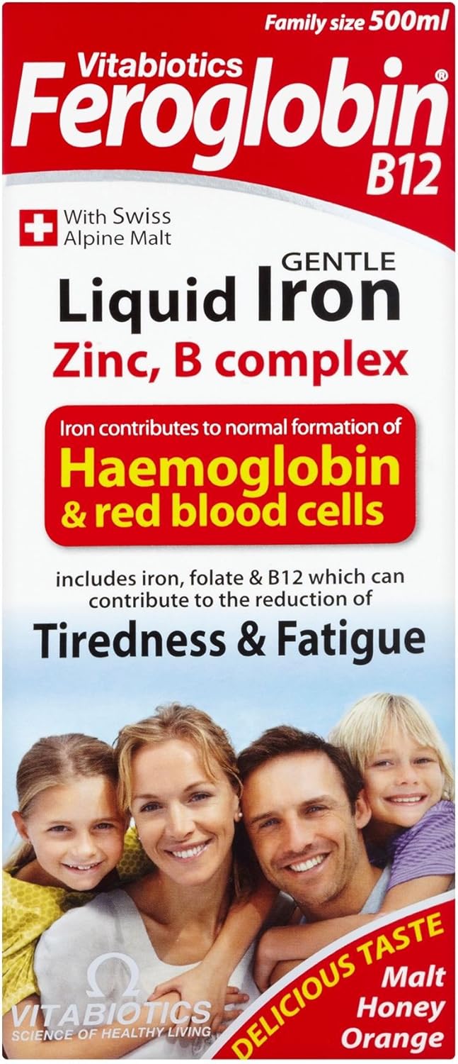 6 Units Bulk Pack Vitabiotics Feroglobin B12 Gentle Liquid Iron, Zinc, Minerals & Vitamin B Complex 500ml