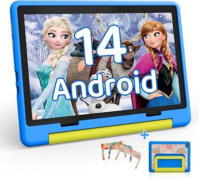 Kids Tablet, Tablets for Kids with 10 inch Android 14 Tablet Octa-Core, 8GB RAM  64GB ROM1 TB Expansion, Children Tablets with Parent Control with Protective Case - Blue