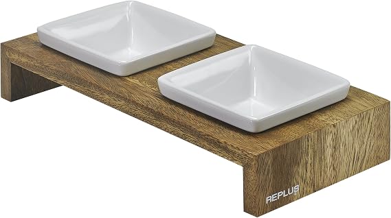 Bowsers Artisan Diner Double Feeder, X-Small, Bamboo