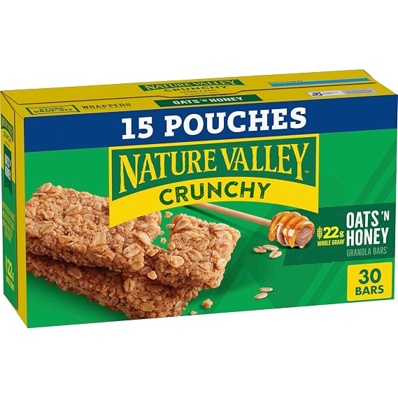 Nature Valley Crunchy Granola Bars, Oats & Honey, 30 ct, 22.35 oz