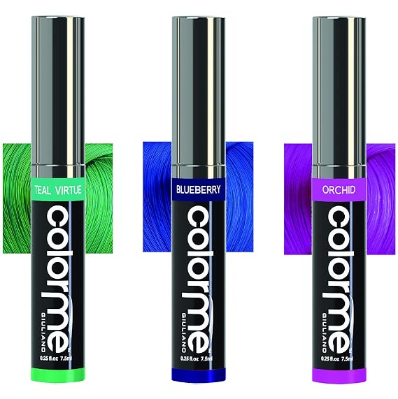 Colorme Temporary Hair Color, Hair Chalk alternative 3PK (Teal, Blueberry, Orchid)