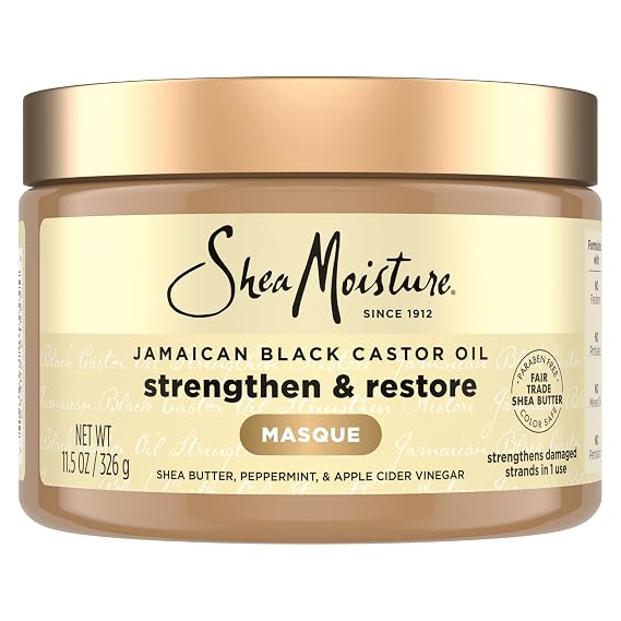 Shea Moisture Jamaican Black Castor Oil Treatment Masque 11.5oz | For dry, damaged hair - deeply conditions and strengthens with Jamaican Black Castor Oil and Shea Butter.