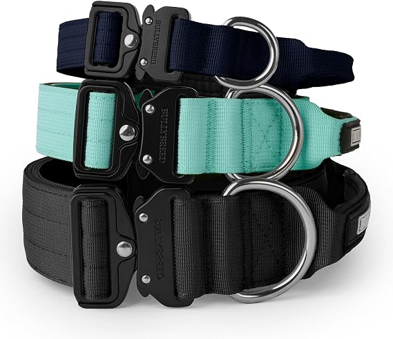 BULLYBREED Tactical Dog Collar Heavy Duty Dog Collar, Dog Collar for Large Dogs, Waterproof Dog Collar, Dog Training Collar, Quick-Release Metal Buckle, Adjustable Sizes (Black, Large)