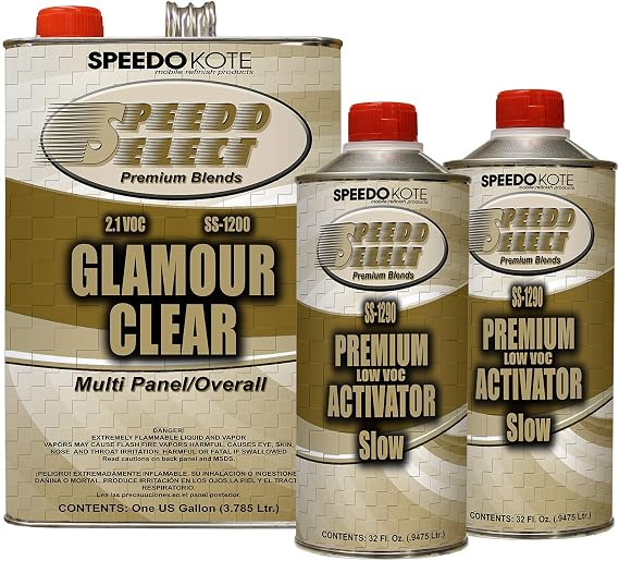 Speedokote SS-1200/90 - Ultra High Gloss with Superior DOI 2.1 voc Clear Coat, 2:1 Mix 6 quarts Slow Speed clearcoat Kit