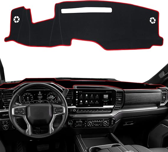 Dash Cover for 2022-2024 2025 2026 Chevy Chevrolet Silverado/GMC Sierra 2500HD 3500HD Accessories with HUD Dashboard Cover Mat Center Console Sunshield Carpet Protector Pad (Only fits 13.4 in Screen)