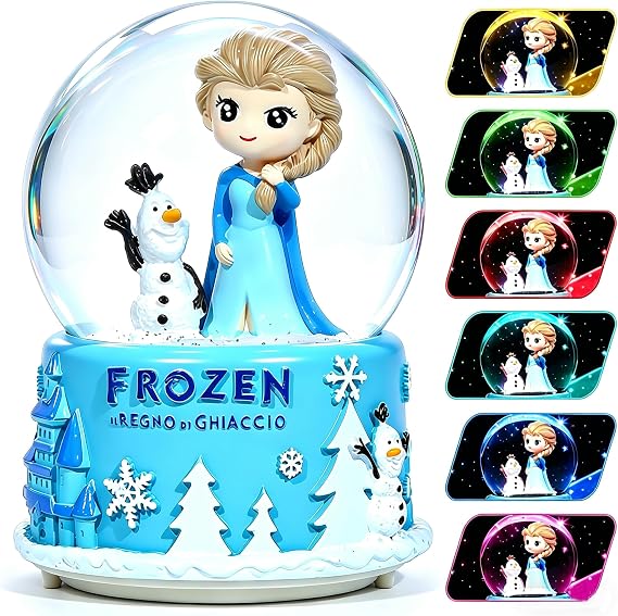 Snow Globe, Princess Musical Snowglobe with Automatic Snowflake & Lights