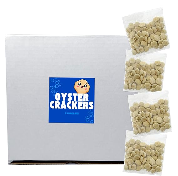 Individual Oyster Crackers Bulk Pack (25 Count) | Crunchy Soup Crackers Single Serve Pouches | Kosher Snack Packs for Topping Chili, Chowder & School Lunches