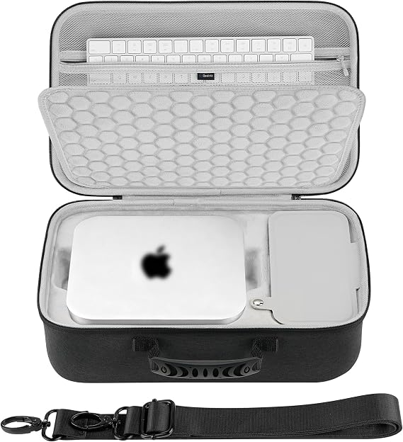 GEEKRIA Hard Shell Case Compatible with Apple 2026 Mac Studio M5/M4/M3/M2/M1 (Max/Ultra), GMKtec EVO-X2 AI Mini PC Travel Carrying Bag (Dark Gray)